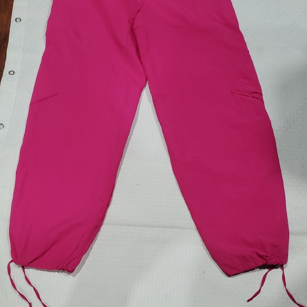 No Boundaries Hot Pink Cargo Nylon  Jogger Pants - Picture 10 of 15